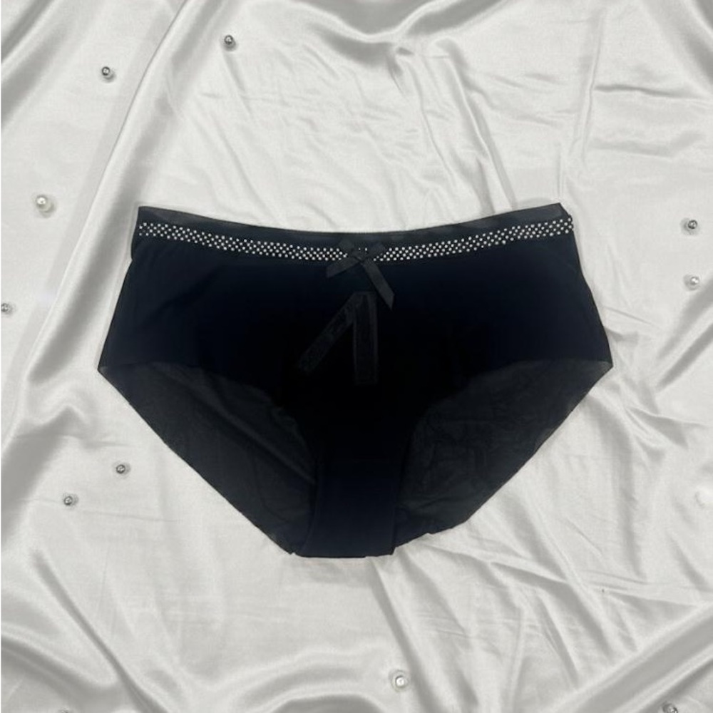 Victoria's Secret Black Panties with Silver Accents NWT